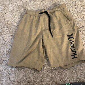 Hurley Boys Tan Hybrid Shorts Size 7/8